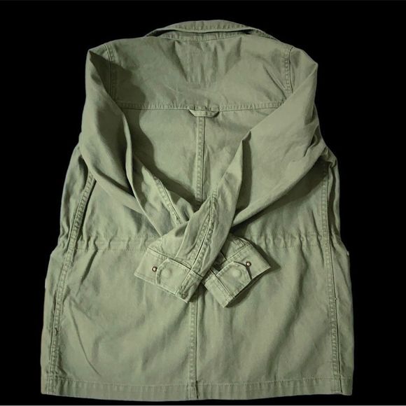 Madewell Olive Green Passage Jacket safari Utility Full-Zip Drawstring Womens XS - Picture 5 of 7